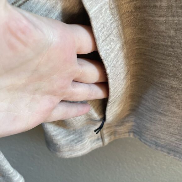 Lululemon The Lab Esker Sweater Womens XS Beige Asymmetrical 1/4 Zip Wool - Picture 3 of 10